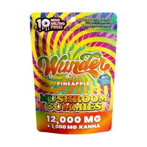 Wunder High Potency Mushroom Gummies + Kanna - Pineapple flavor | 10 pc pouch