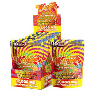 Wunder High Potency Mushroom Gummies – Strawnana | 5-Pouch Pack
